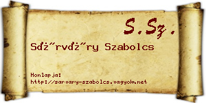 Sárváry Szabolcs névjegykártya