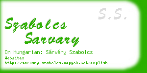 szabolcs sarvary business card
