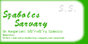 szabolcs sarvary business card